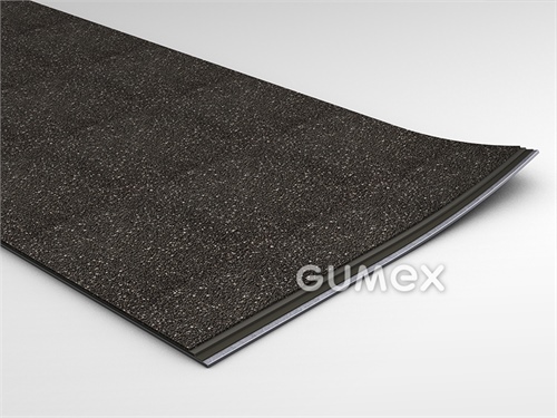 Podlahovina GRABO STOP 20JSK, hrúbka 2mm, šírka 2000mm, dezén hrubý povrch, PVC, samozhášavá (EN 45545-2), čierna